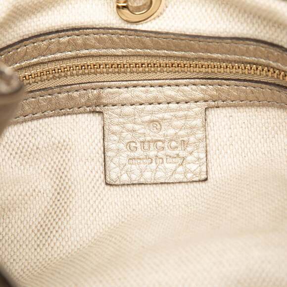 Gucci Soho Tassel Chain Shoulder Bag 308982 Gold Leather Women's GUCCI - Picture 5 of 6